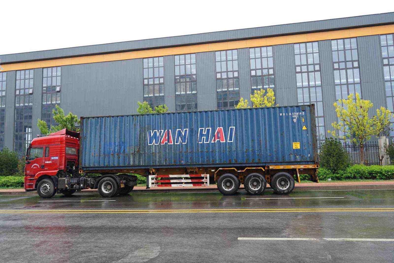 Shipping containers at port for international trade