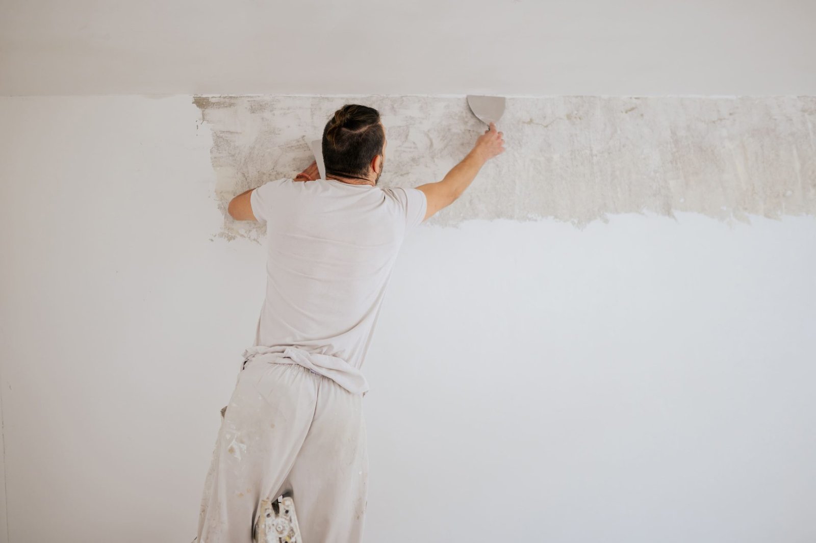 Construction site interior wall substrate preparation