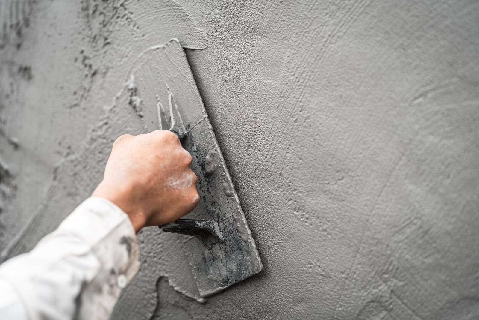 Mortar application on construction site